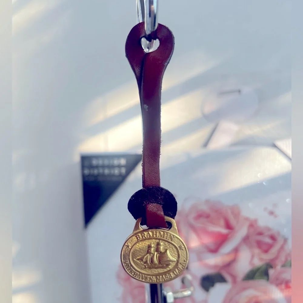 Brahmin Gold and Brown  handbag tag or Keychain